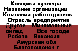 Ковщики-кузнецы › Название организации ­ Компания-работодатель › Отрасль предприятия ­ Другое › Минимальный оклад ­ 1 - Все города Работа » Вакансии   . Амурская обл.,Благовещенск г.